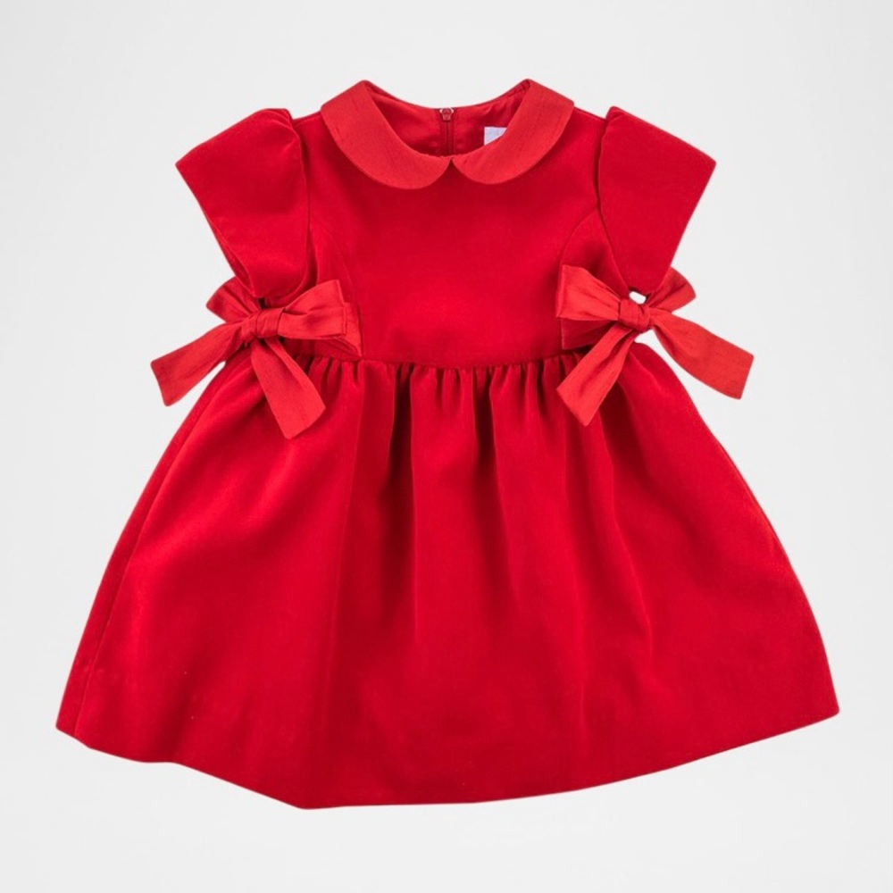 Florence Eiseman NWOT Red Velvet Dress with Side Bows